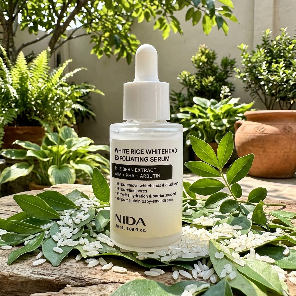 NIDA - White Rice Whitehead Exfoliating Serum - Exfoliační sérum s bílou rýží proti bílým tečkám - 50 ml