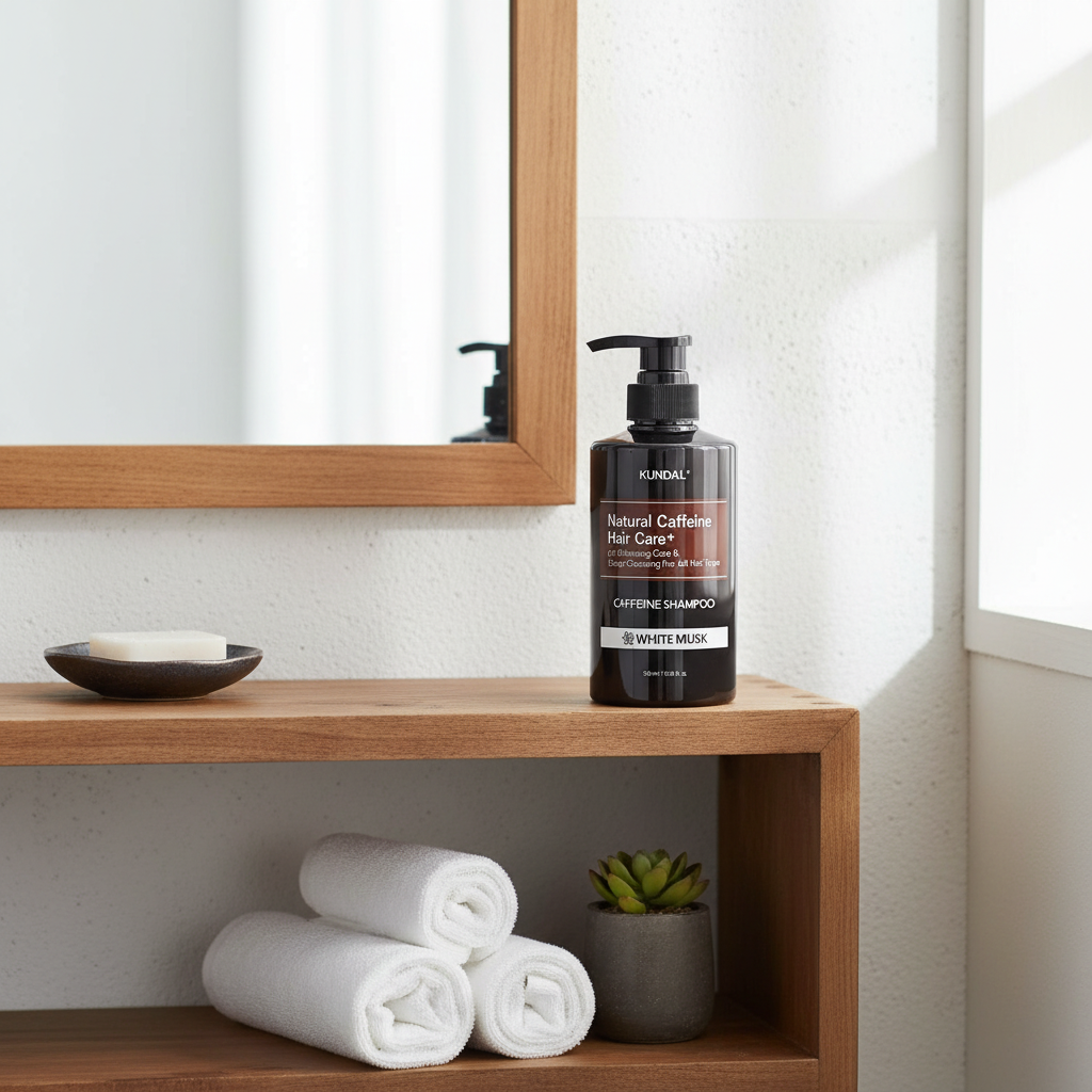 Kundal Natural Caffeine&Intensive Scalp Care+ - Šampon proti vypadávání vlasů s kofeinem WHITE MUSK - 500 ml