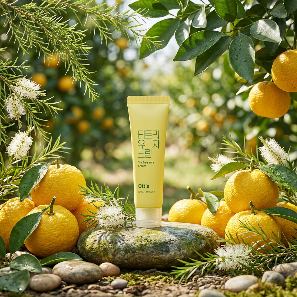 OTTIE - Tea Tree Yuja Cream - Krém s čajovníkem a yujou - 50 ml