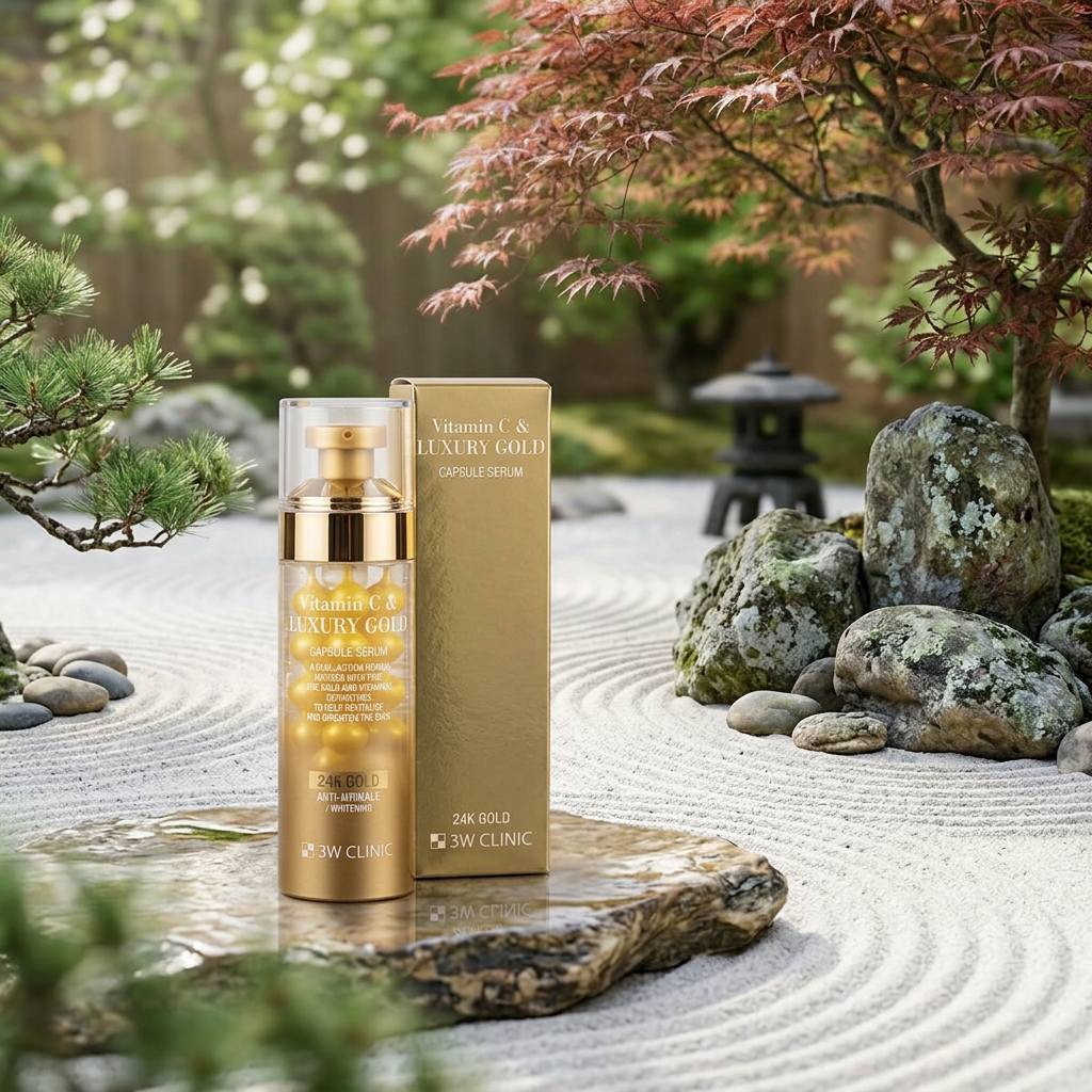 3W CLINIC - Vitamin C & Luxury Gold Capsule Serum - Pleťové sérum s vitamínem C a luxusními zlatými kapslemi - 55 ml