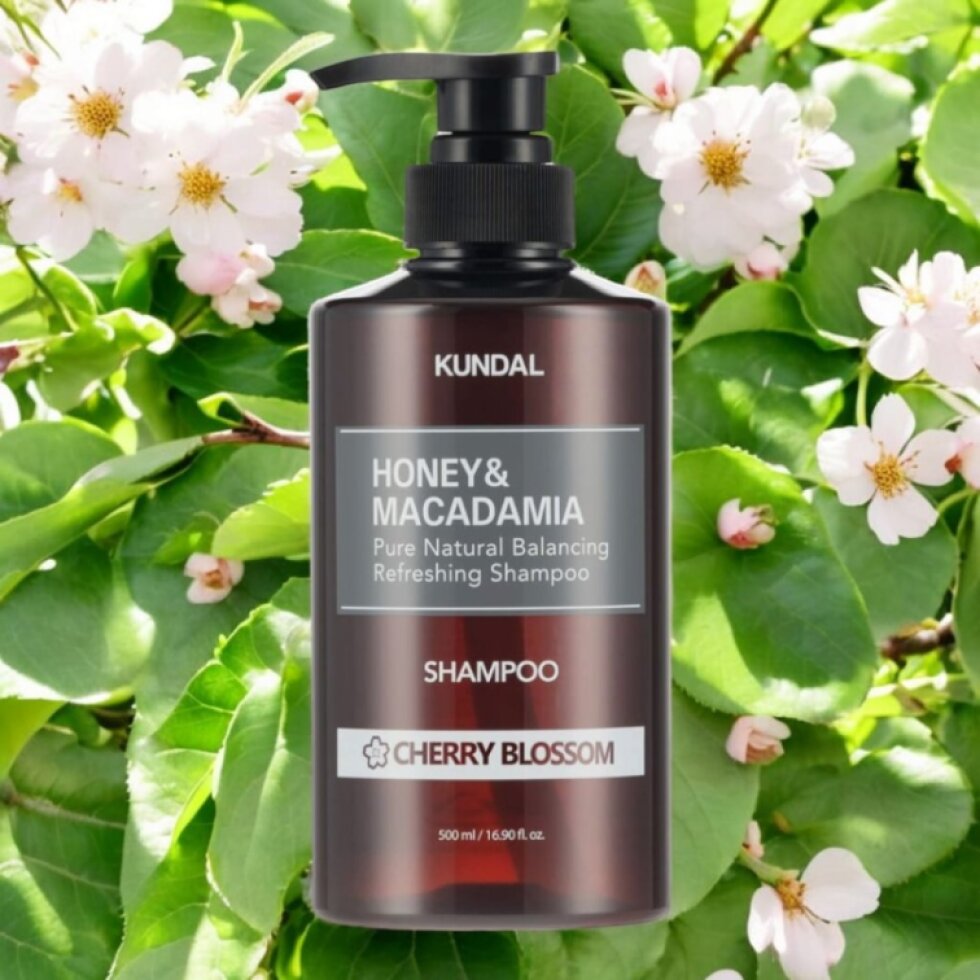 Kundal Honey&Macadamia Shampoo - Přírodní šampon na suché a poškozené vlasy s vůní CHERRY BLOSSOM - 500 ml