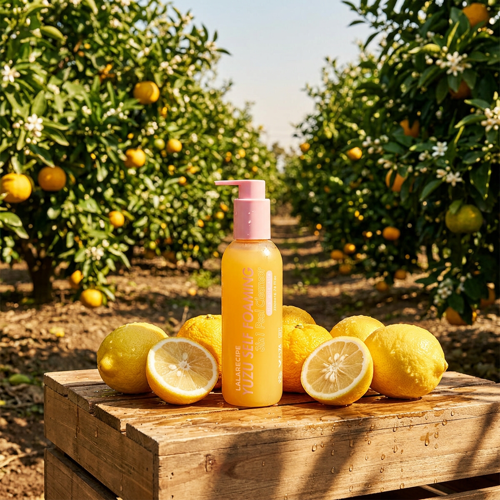 LALARECIPE - Yuzu Self Foaming 3in1 Peel Cleanser - Samo-pěnící exfoliační čisticí gel 3v1 s Yuzu - 200ml