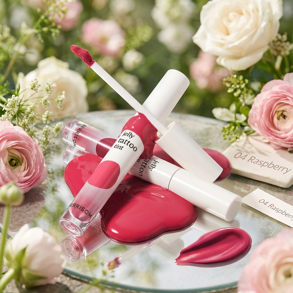 BERRISOM - Jelly Tattoo Tint 04 Raspberry - Dlouhotrvající hydratační tint na rty - 6 g
