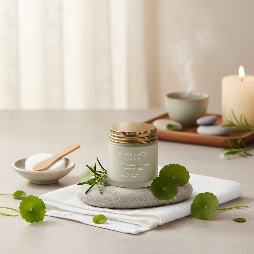 Mary & May - Cica Tea Tree Soothing Wash Off Pack - Zjemňující maska s tea tree a centellou - 125g