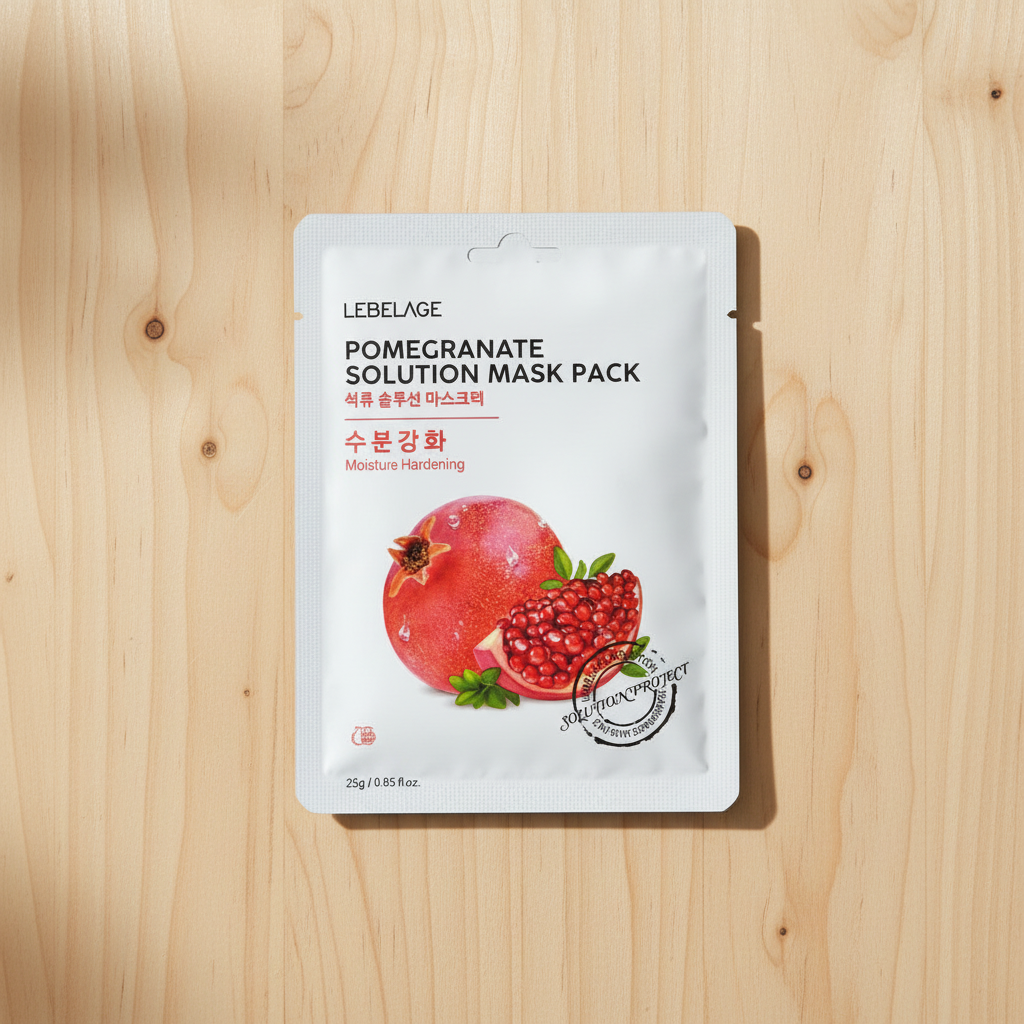 LEBELAGE - Pomegranate Solution Mask Pack - Hluboce hydratující plátýnková maska s granátovým jablkem - 25 g