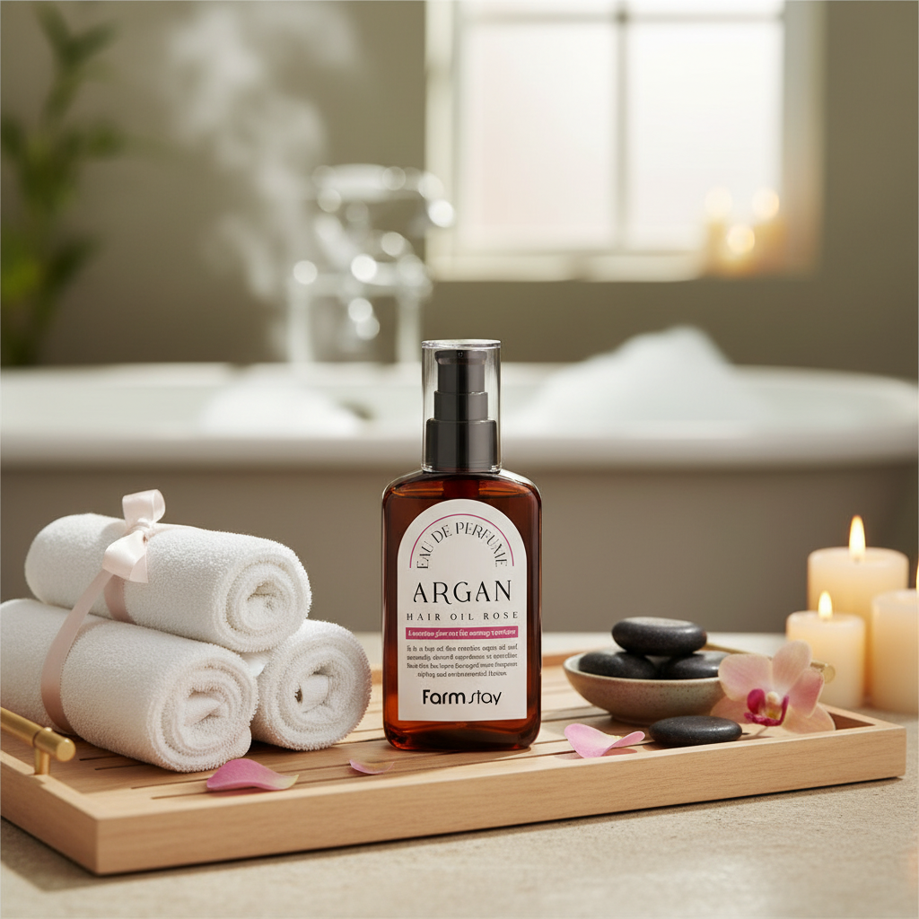 Farm Stay - Eau De Parfume Argan Hair Oil Rose - Parfemovaný arganový olej na vlasy s vůní růží - 100 ml