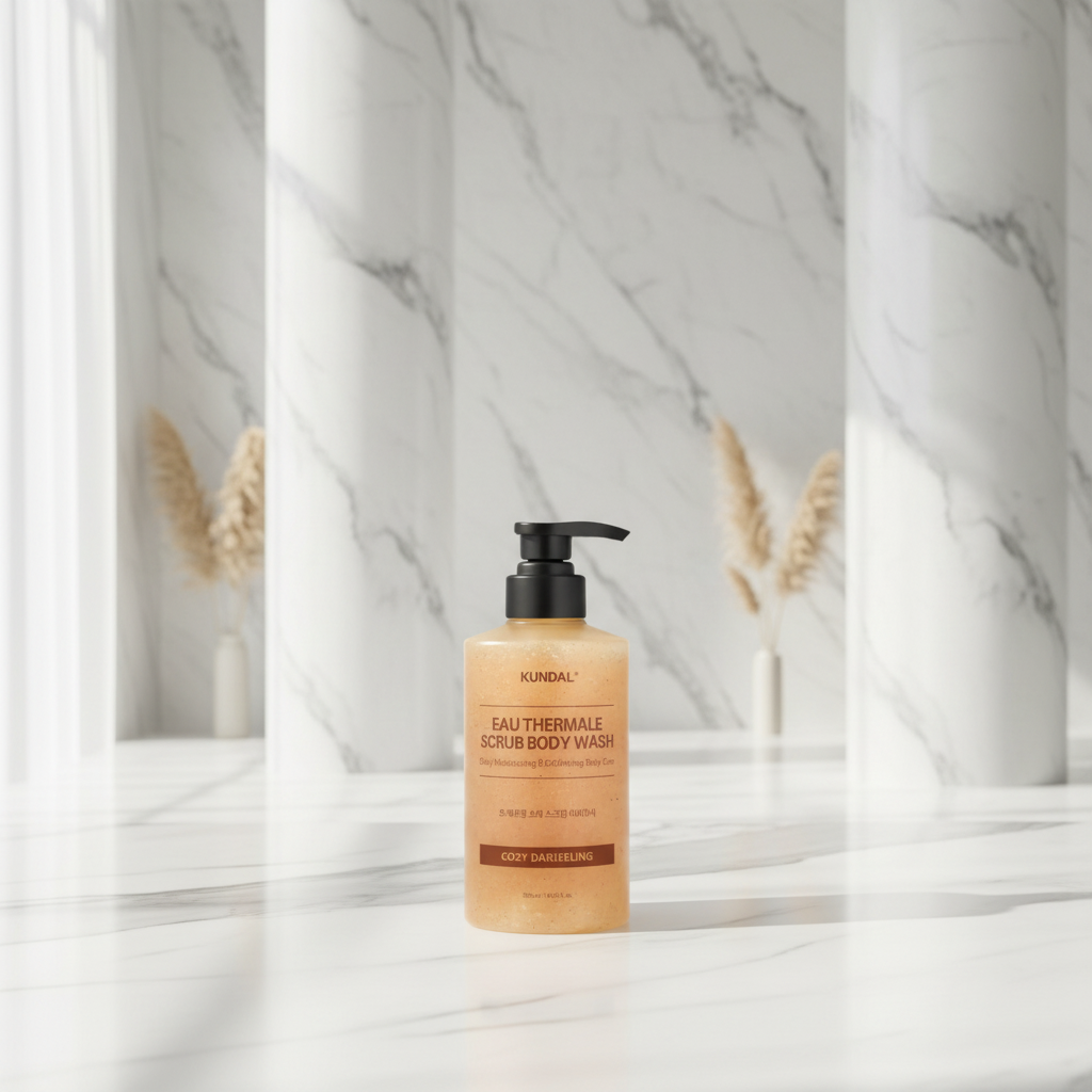 KUNDAL - Scrub Body Wash - Exfoliační sprchový gel COZY DARJEELING - 500 ml