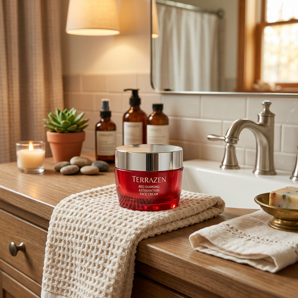 TERRAZEN - Red Diamond Astaxantihin Face Cream - Luxusní antioxidační a protivráskový pleťový krém - 50 ml