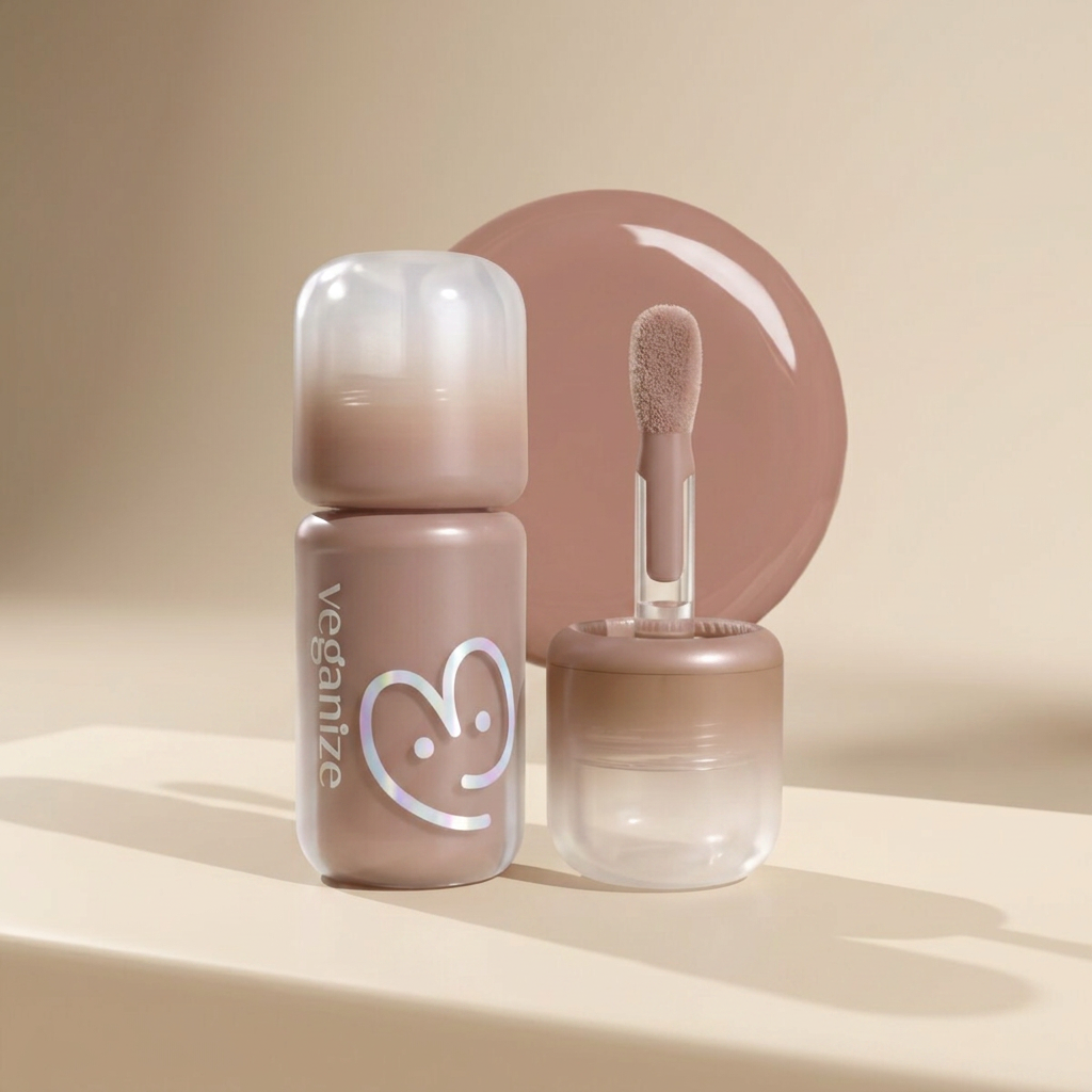 VEGANIZE - 4D Dewyshine Lip Oil Pearl Gloss 06 Mocha Mousse - Třpytivý olej na rty s perleťovým leskem - 4 g