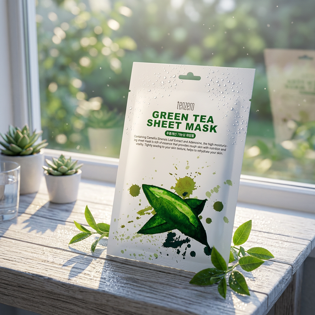 TENZERO - Green tea Sheet Mask - Plátýnková maska se zeleným čajem - 25 ml