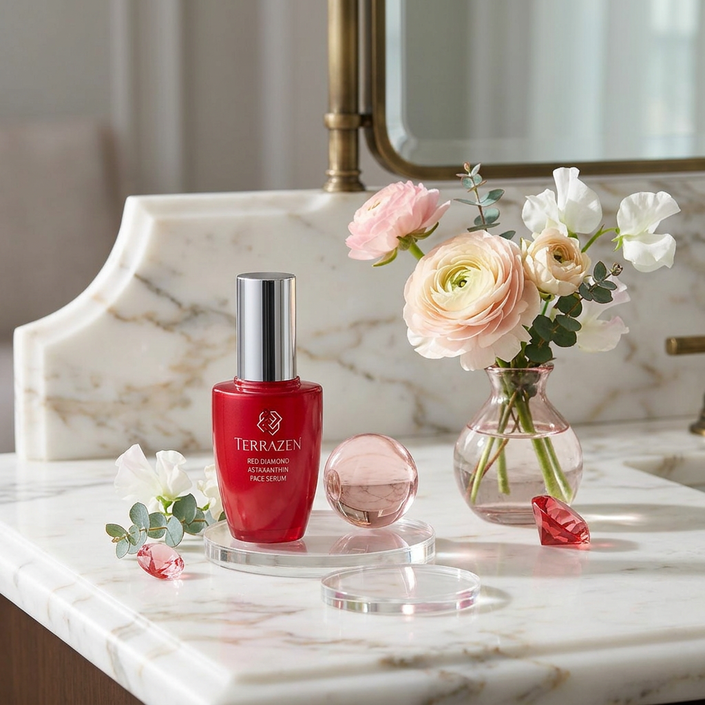 TERRAZEN - Red Diamond Astaxantihin Face Serum - Luxusní antioxidační a protivráskové sérum - 50 ml