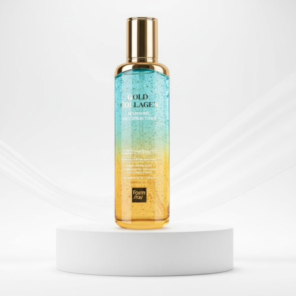 Farm Stay - Gold Collagen Nourishing 2in1 Serum Toner - Toniku a sérum 2v1 s kolagenem a zlatem - 130 ml