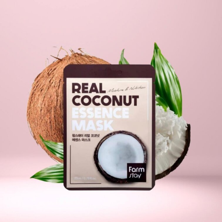 Farm Stay - Real Coconut Essence Mask - Hydratační a výživná plátýnková maska s kokosem - 1 ks