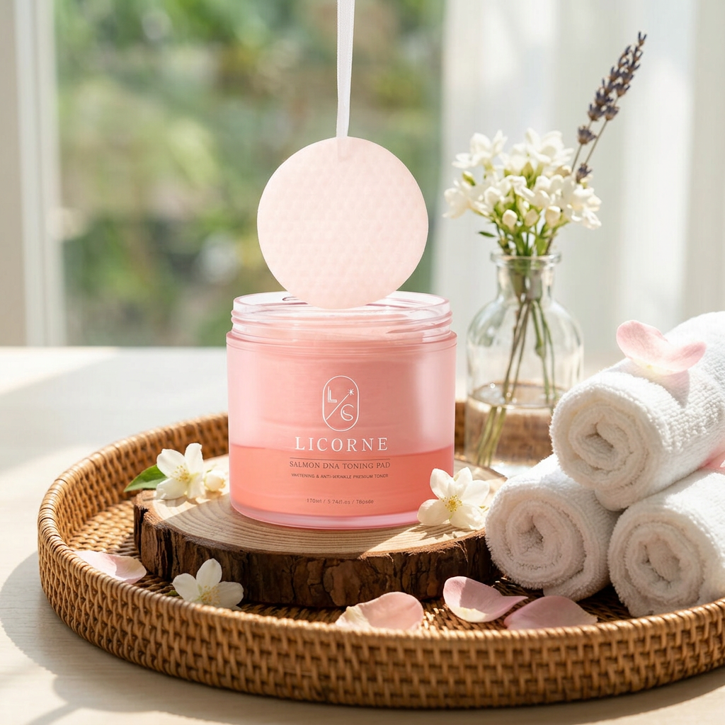 LICORNE - Salmon DNA Toning Pad - Tonizační polštářky s lososím DNA - 230 ml