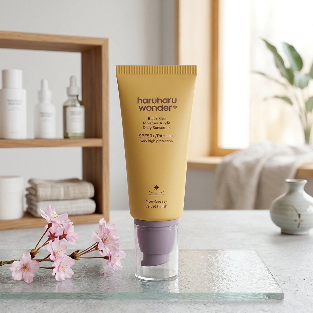 HaruHaru Wonder - Black Rice Moisture Airyfit Sunscreen SPF50+ PA++++ - Lehký SPF krém s výtažkem z černé rýže - 50 ml