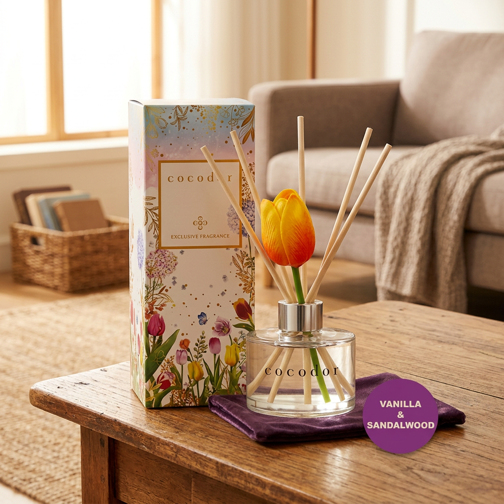 COCODOR - Tulip Diffuser Vanilla & Sandalwood - Difuzér s vůní vanilka & santalové dřevo - 120 ml