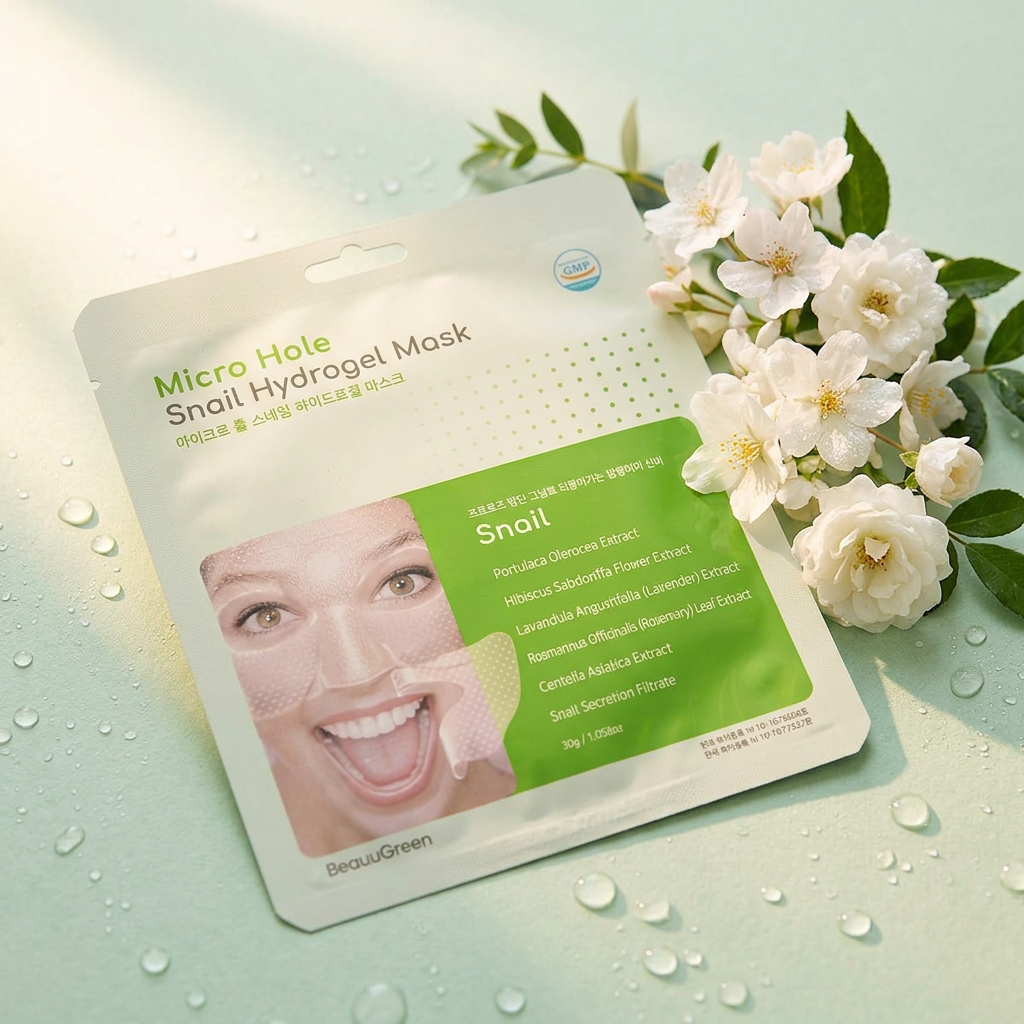 Beauugreen - Micro Hole Snail Hydrogel Mask - Plátýnková hydrogelová maska se šnekem - 30 ml
