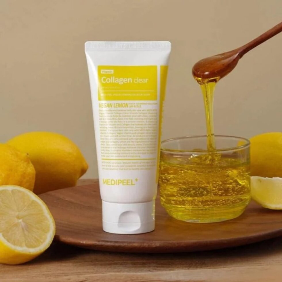 MEDI-PEEL - Vegan Vitamin Collagen Clear - Gelový pěnivý cleanser s kolagenem, vitaminy a AHA - 15 ml