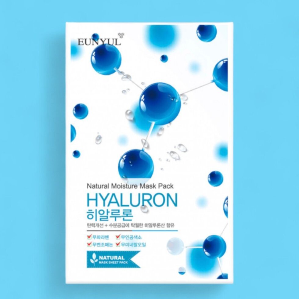 EUNYUL - Natural Moisture Mask - Plátýnková maska s kyselinou hyaluronovou - 22 ml