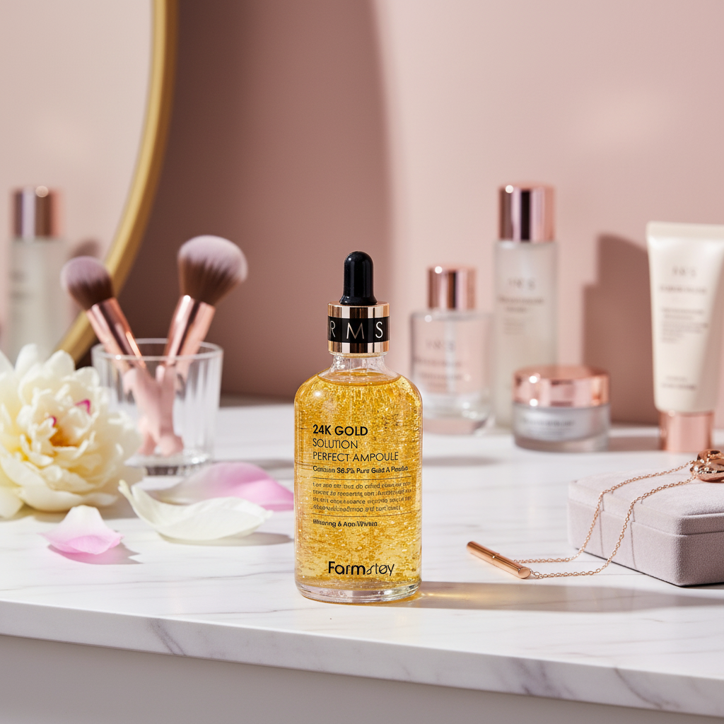 Farm Stay - 24K Gold Solution Perfect Ampoule - Omlazující ampule se zlatem - 100 ml