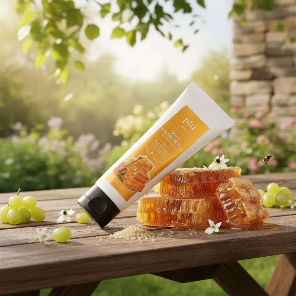 PLU - Soft Facial Peeling Scrub Honey and Sugar - Jemný pleťový peelingový gel s medem - 100 ml