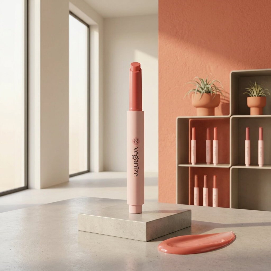 VEGANIZE - Collagen Lip Glass Balm 05. Carrot Coral - Kolagenový balzám na rty - 1,8 g