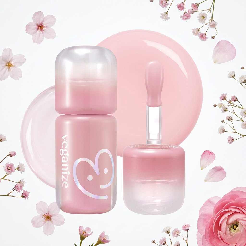 VEGANIZE - 4D Dewyshine Lip Oil Pearl Gloss 07 Pink Mellow - Třpytivý olej na rty s perleťovým leskem - 4 g