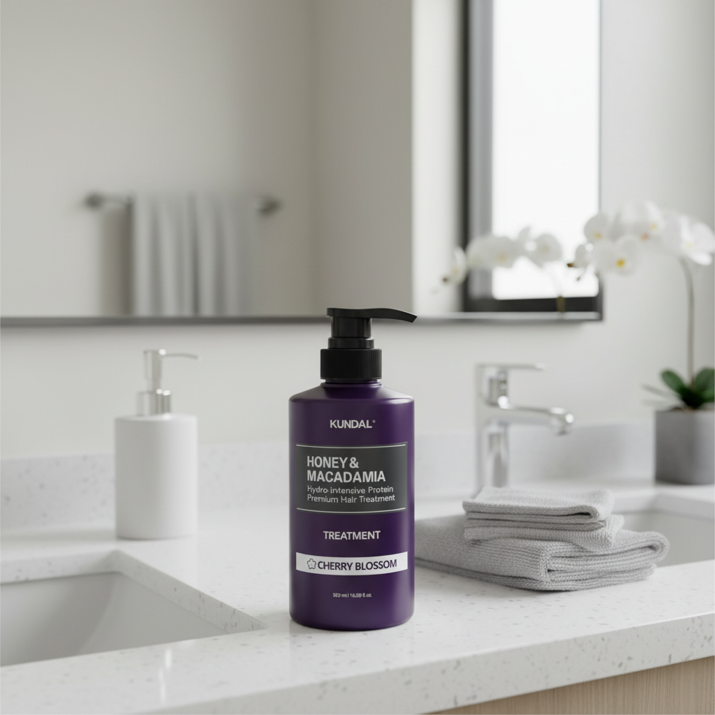 Kundal Honey&Macadamia Treatment - Hydro-intenzivní proteinová kůra na vlasy s vůní CHERRY BLOSSOM - 500 ml