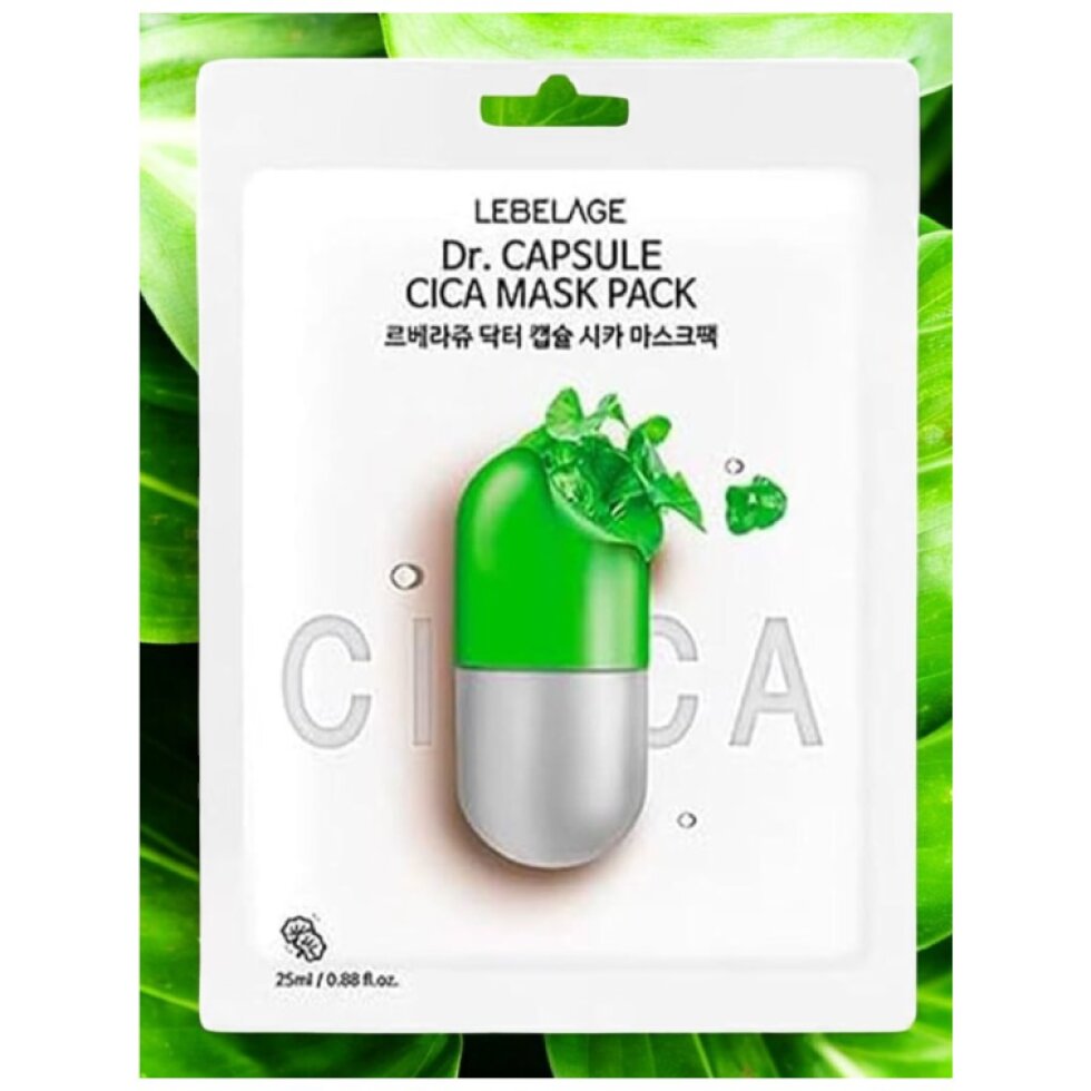 LEBELAGE - Capsule Cica Mask Pack - Zklidňující plátýnková maska s centellou - 28 ml