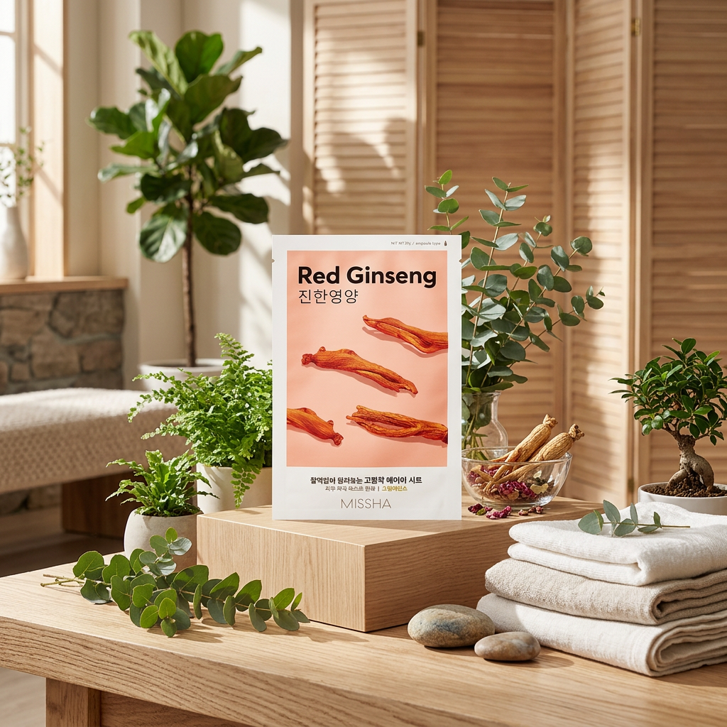 MISSHA - Airy Fit Sheet Mask Red Ginseng - Hydratační a vyživující maska s extraktem z ženšenu - 19 g