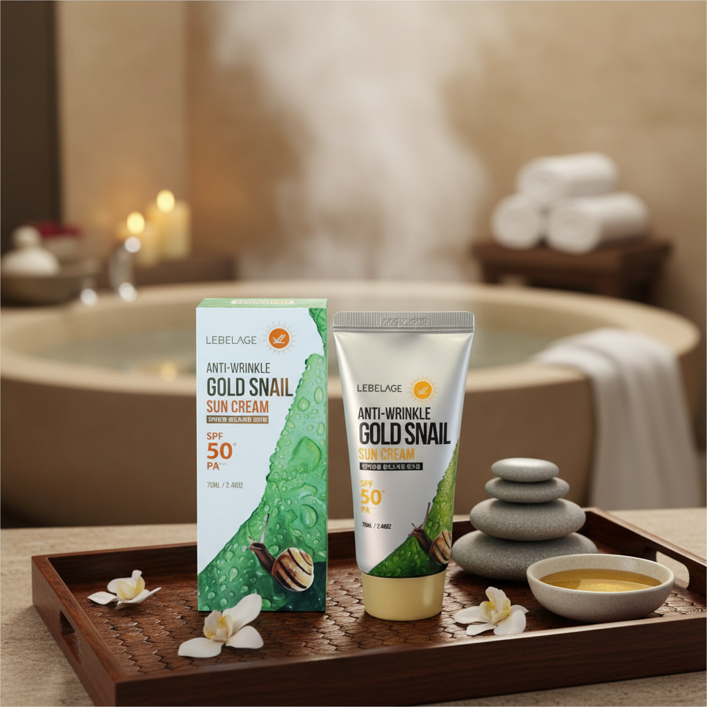 LEBELAGE - Anti-Wrinkle Gold Snail Sun Cream - SPF se šnečím mucinem a ochranou 50+/PA+++ - 70 ml