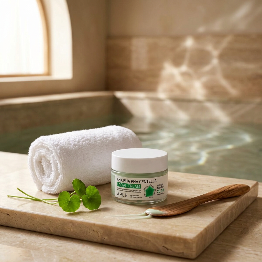 APLB - AHA BHA PHA Centella Facial Cream - Exfoliační, zklidňující krém s centelou a kyselinami - 55 ml