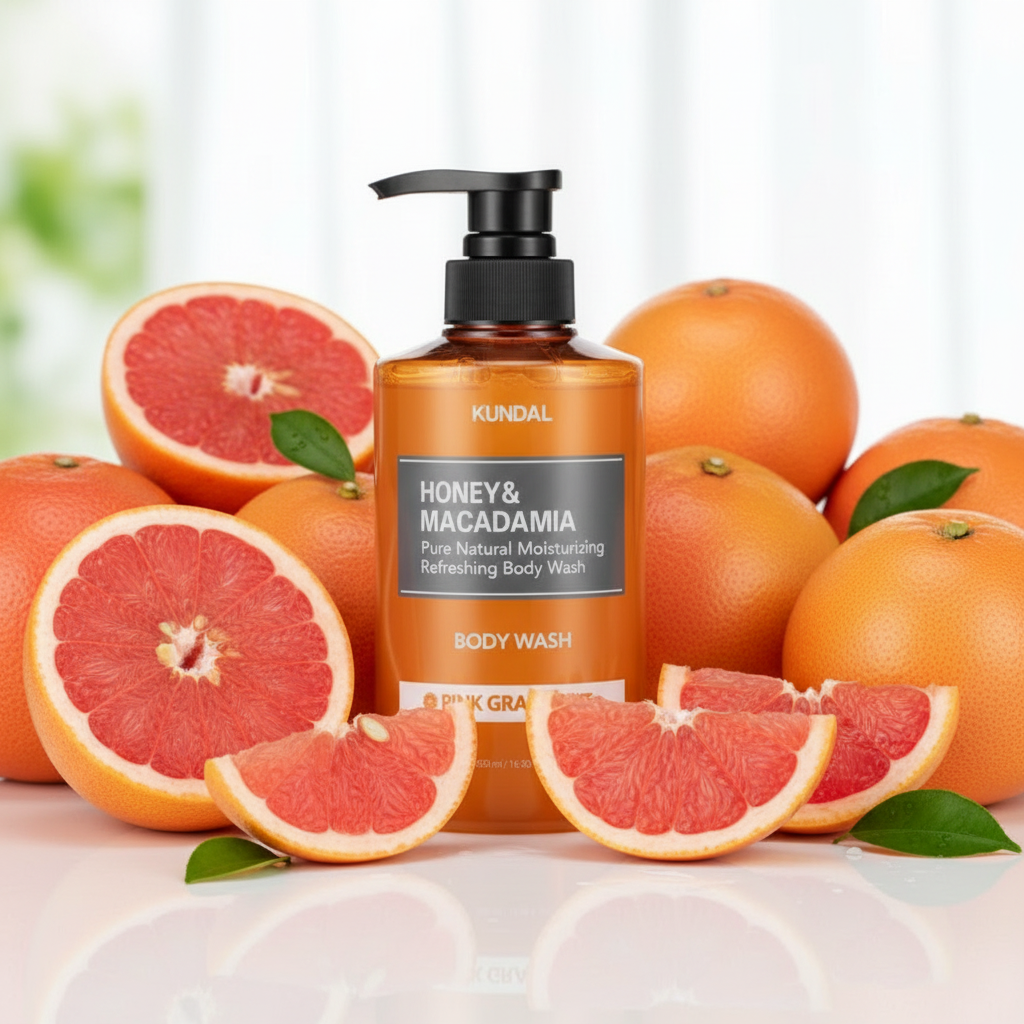 Kundal Honey&Macadamia Body Wash - Jemný sprchový gel s medem s vůní PINK GRAPEFRUIT - 500 ml