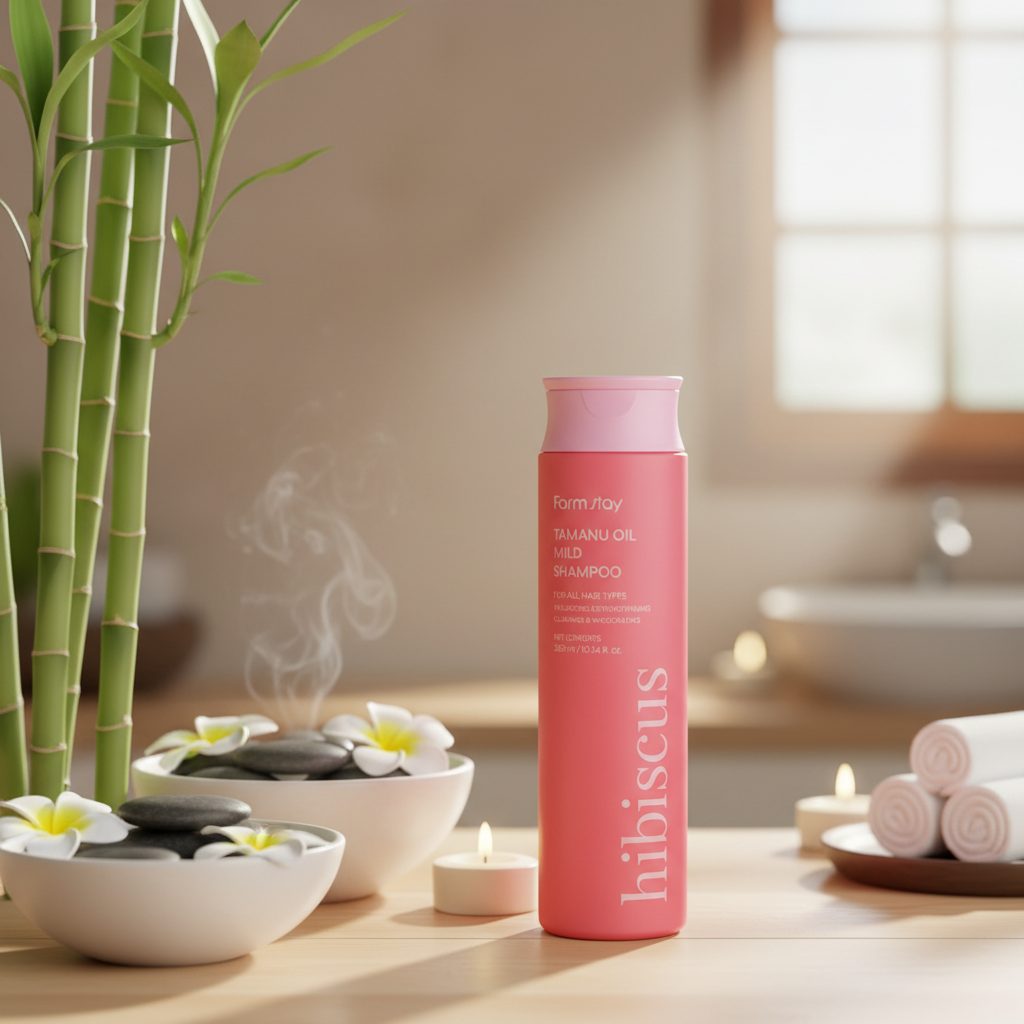 Farm Stay - Tamanu Oil Mild Shampoo Hibiskus - Čisticí a regenerační šampon - 300 ml