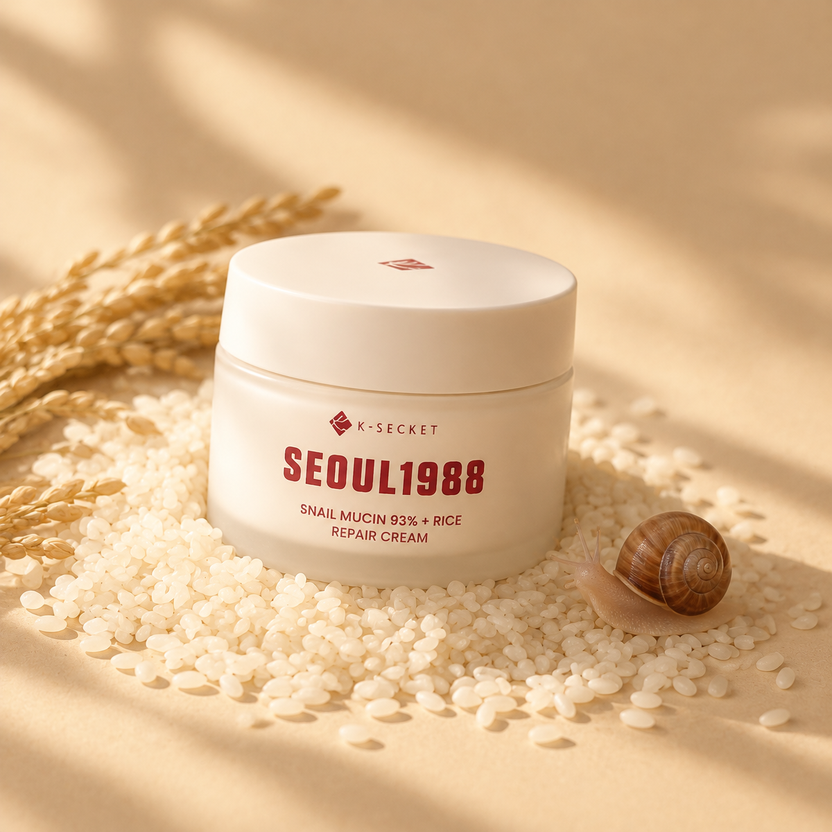 KSECRET - SEOUL 1988 Cream : Snail Mucin 93% + Rice - SEOUL 1988 Krém: 93 % šnečí mucin + rýže - 100 ml