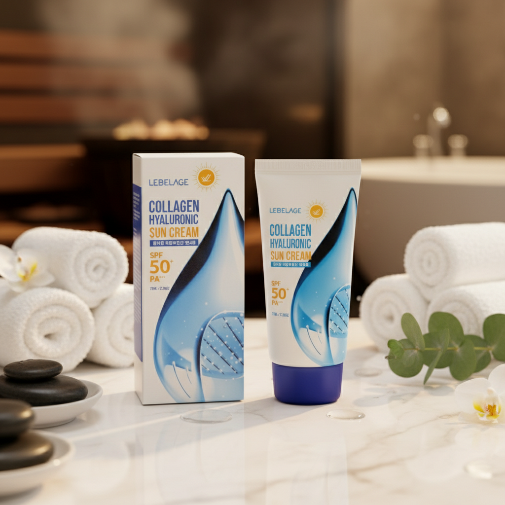 LEBELAGE - Collagen Hyauronic Sun Cream (SPF50+/PA+++) - Pečující SPF s kolagenem a kyselinou hyaluronovou - 70 ml