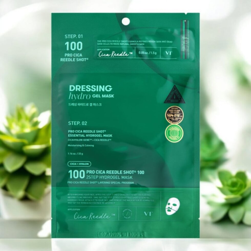 VT - Pro Cica Reedle Shot 100 2 Step Hydrogel Mask - Zklidňující regenerační hydrogelová maska