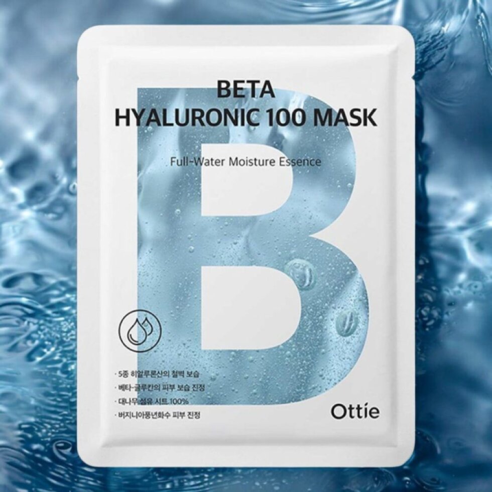 OTTIE - Beta Hyaluronic 100 Mask - Hydratační plátýková maska s kyselinou hyaluronovou - 25 ml