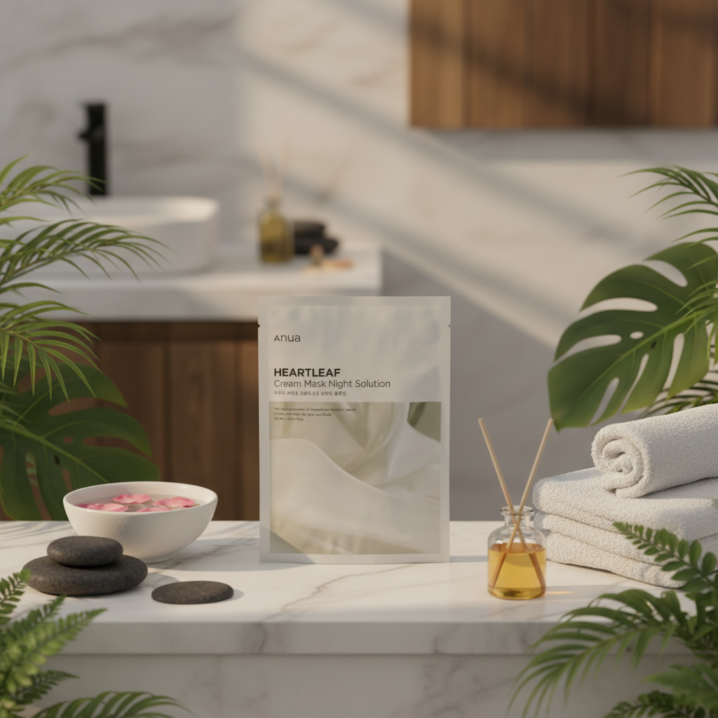 ANUA - Heartleaf Cream Mask Night Solution - Zklidňující plátýnková maska s toulní srdčitou - 25 ml