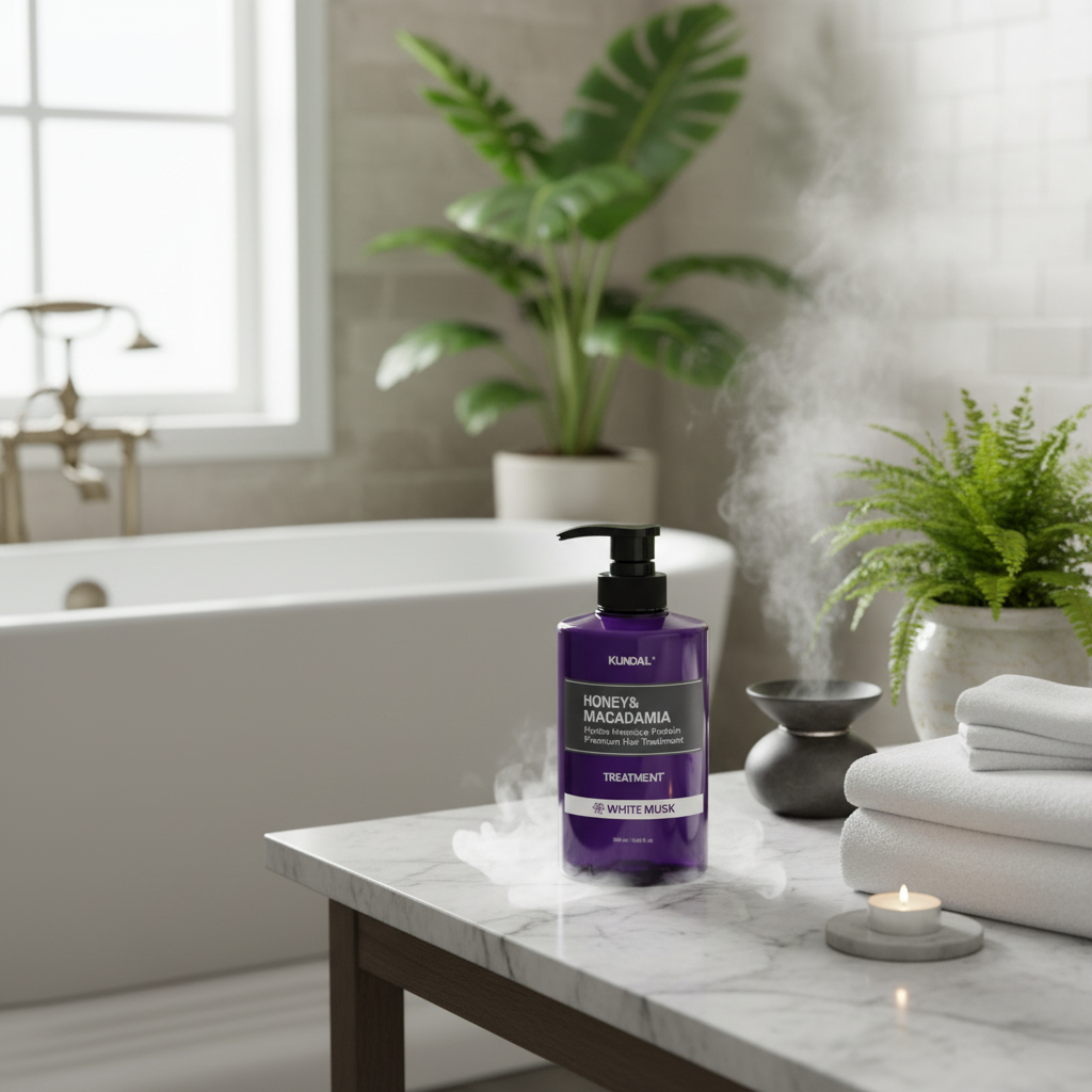 Kundal Honey&Macadamia Treatment - Hydro-intenzivní proteinová kůra na vlasy s vůní WHITE MUSK - 500 ml