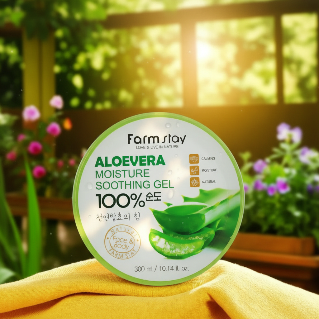 FARM STAY - Aloe Vera Moisture Soothing Gel - Multifunkční gel s extraktem z aloe vera - 300 ml