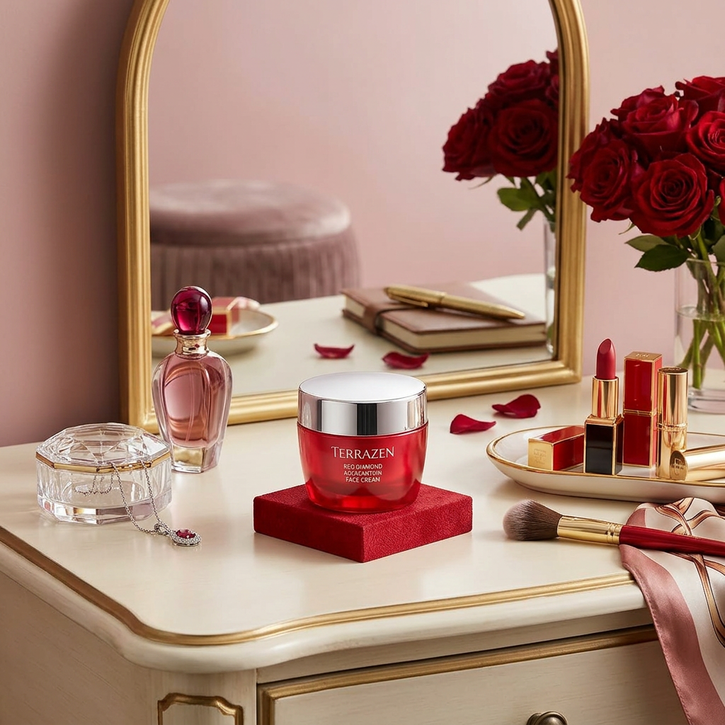TERRAZEN - Red Diamond Astaxantihin Face Cream - Luxusní antioxidační a protivráskový pleťový krém - 50 ml
