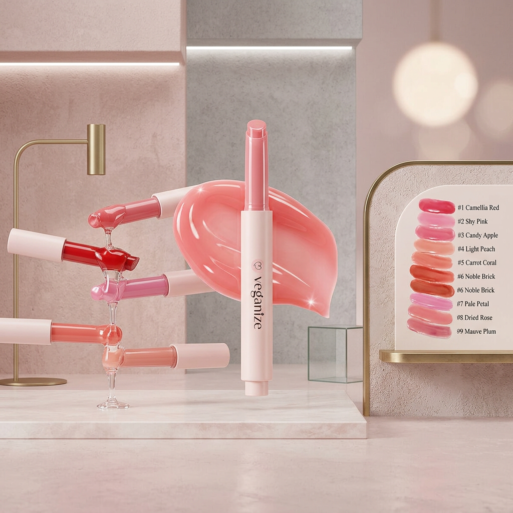 VEGANIZE - Collagen Lip Glass Balm 03. Candy Apple - Kolagenový balzám na rty - 1,8 g