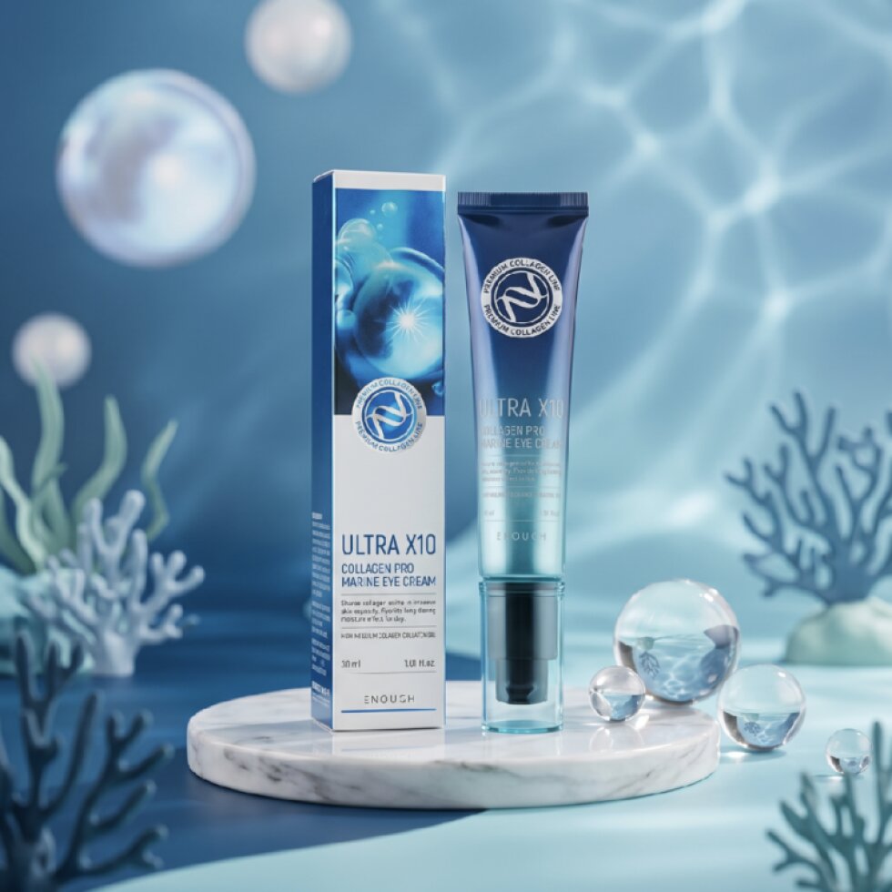 ENOUGH - Ultra x10 Collagen Pro Marine Eye Cream - Zpevňující a hydratační oční krém s mořským kolagenem - 30 ml