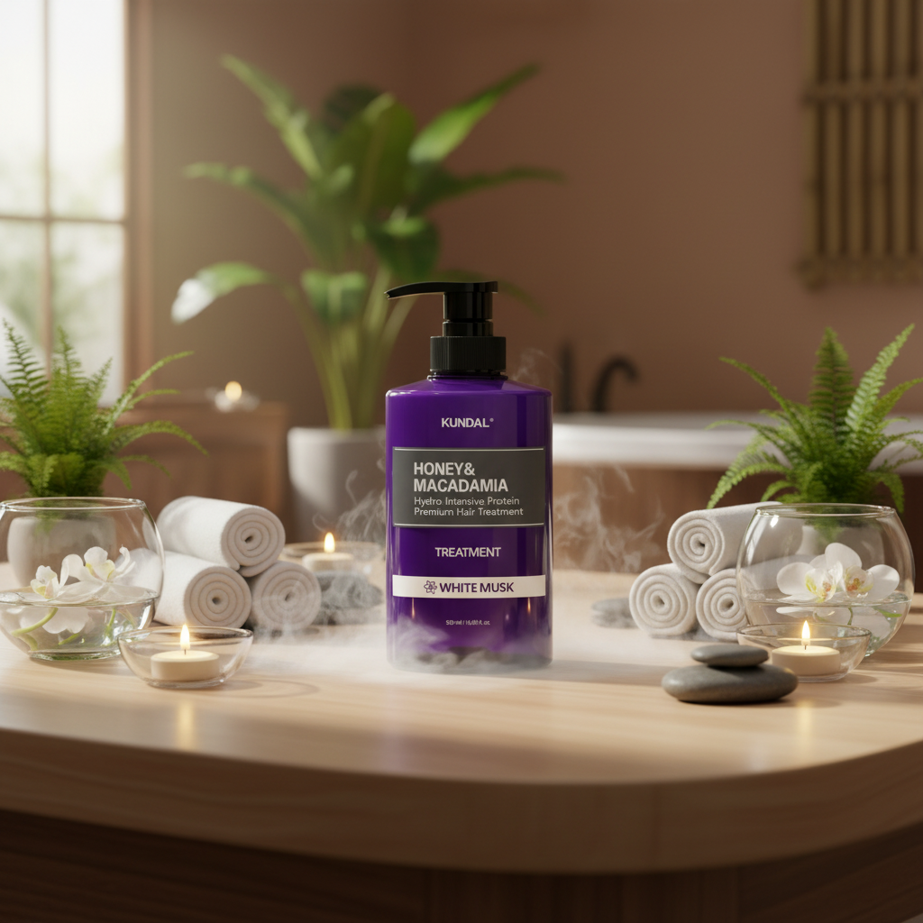 Kundal Honey&Macadamia Treatment - Hydro-intenzivní proteinová kůra na vlasy s vůní WHITE MUSK - 500 ml