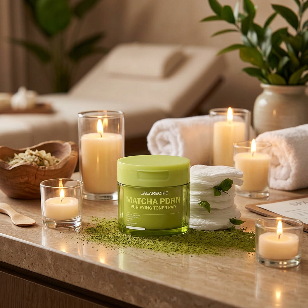 LALARECIPE - Matcha PDRN Purifying Toner Pad – Čisticí tonerové tamponky s matchou a PDRN - 220 ml