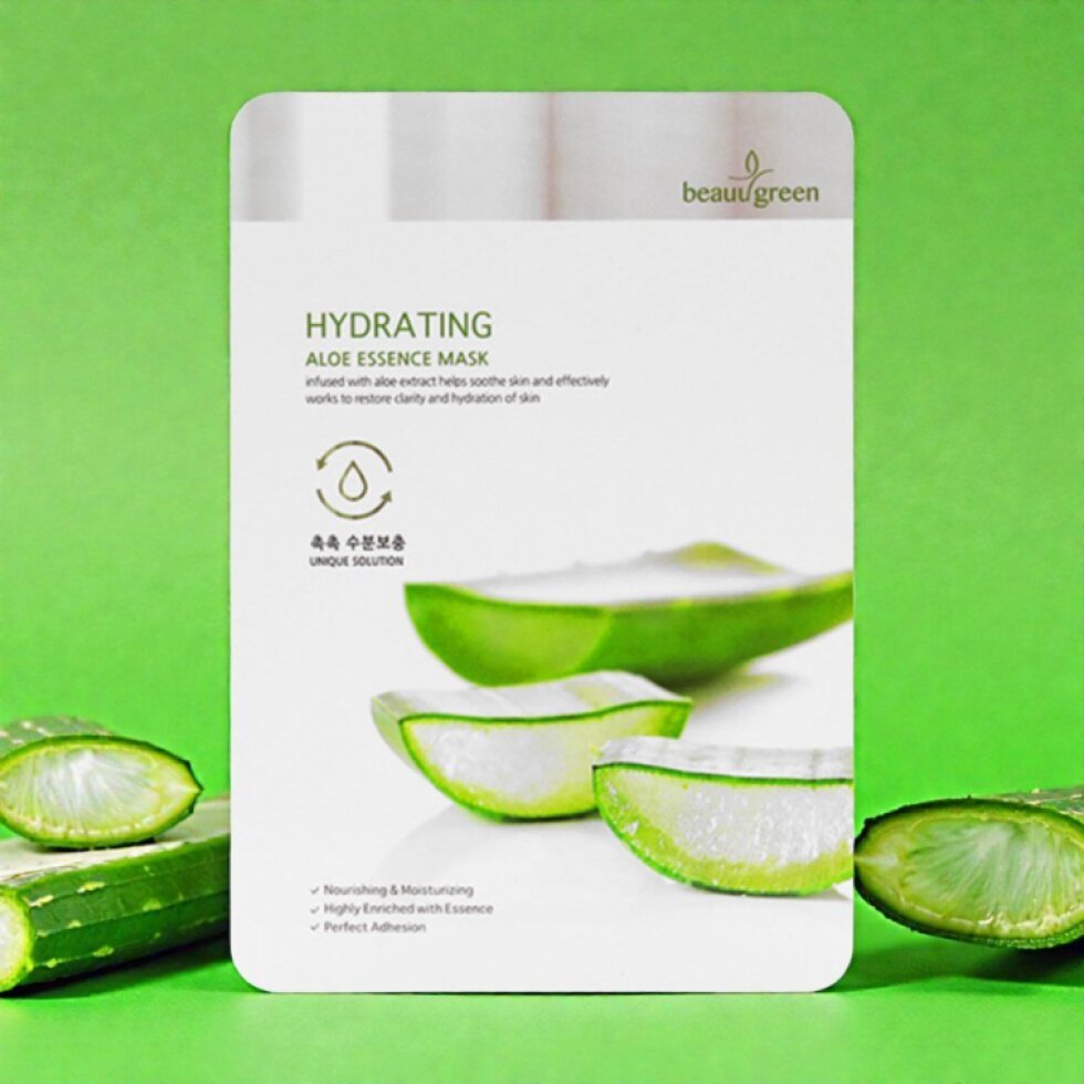 Beauugreen - Premium Aloe Essence Mask - Plátýnková maska s aloe vera - 23 ml