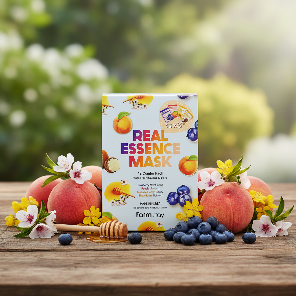 Farm Stay - Real Essence Mask Combo Pack - Set 12 plátýnkových masek - 23 ml x 12 ks