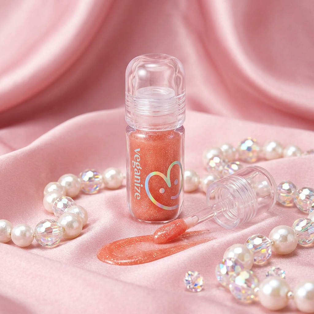 VEGANIZE - 4D Jewelshine Lip Oil Pearl Gloss 03 Rose Fog - Třpytivý olej na rty s perleťovým leskem - 4 g