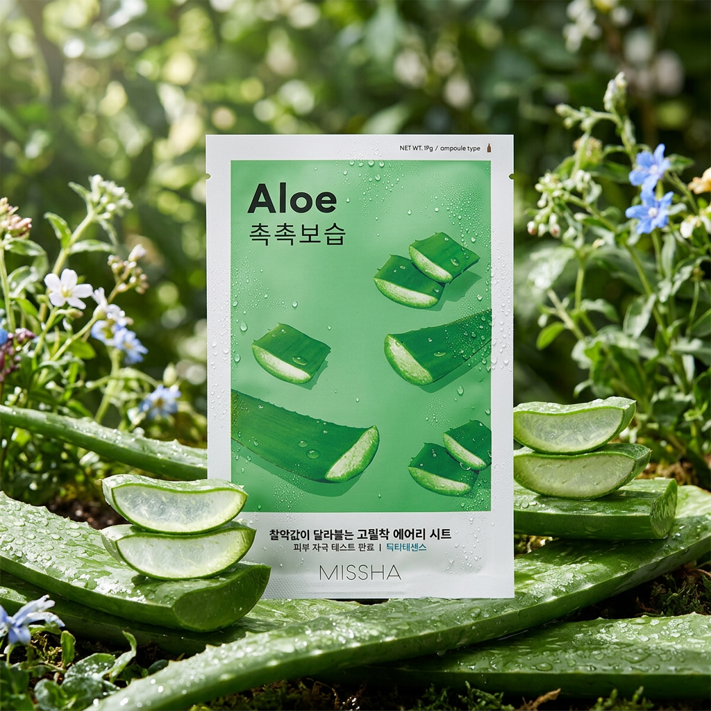 MISSHA - Airy Fit Sheet Mask Aloe Vera - Vysoce hydratační maska s Aloe Vera - 19 g